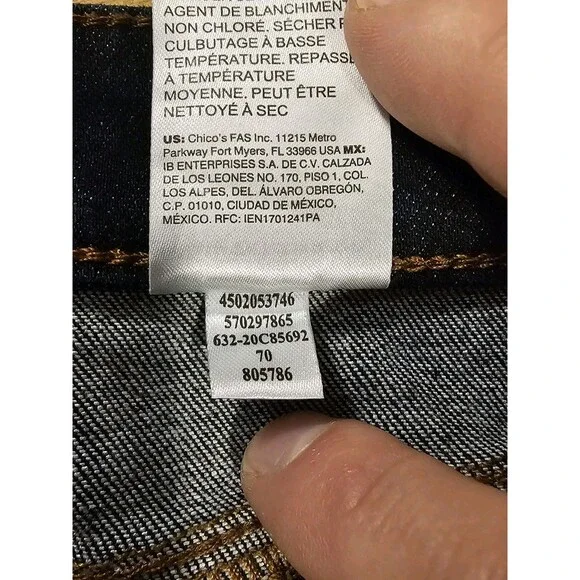 Chico’s So Slimming Pull On Slim Leg Jeans Dark Indigo Size 2.5P US 14P EUC - Picture 8 of 10